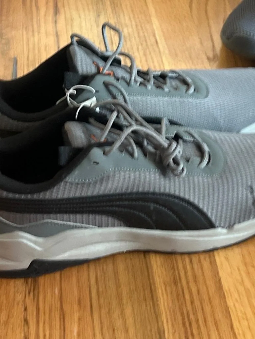 Puma Men’s Gray Sneakers with Orange Logo